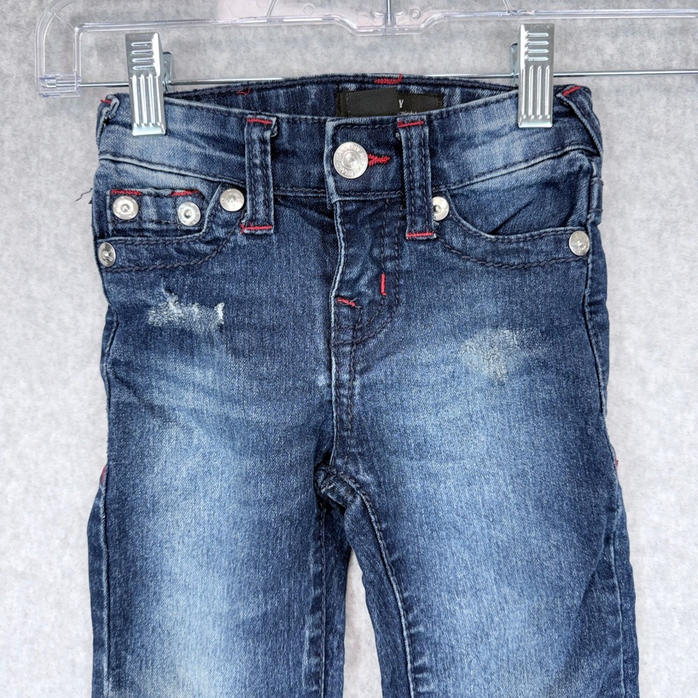 True Religion Ricky Relaxed Straight Jeans Kids 2T Blue Denim Streetwear Casual - Picture 2 of 7